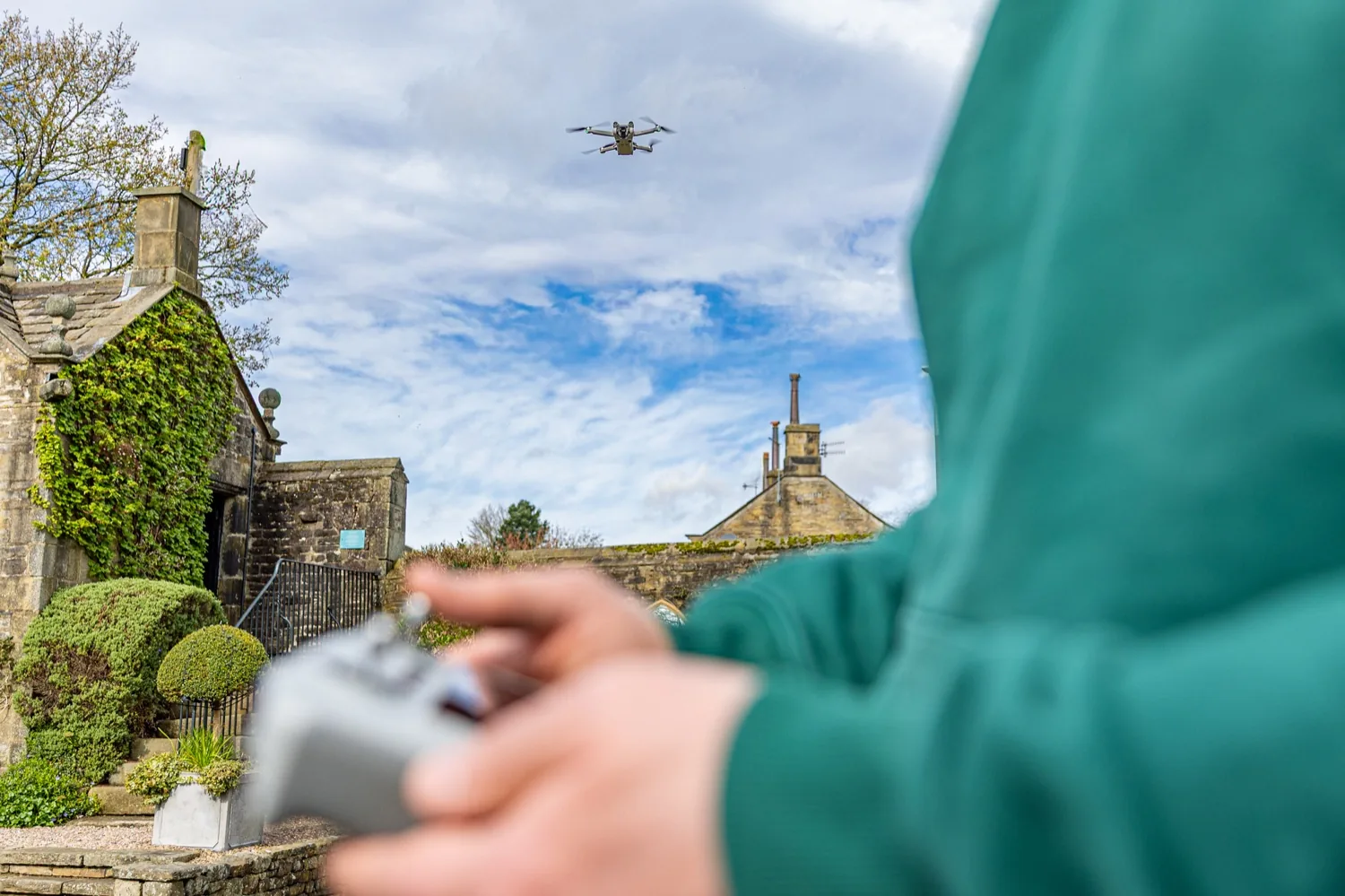 David from Halizona flying the drone over a client project